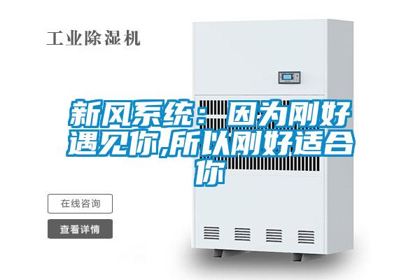 新風系統:因為剛好遇見你,所以剛好適合你
