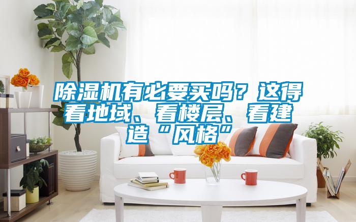 除濕機有必要買嗎?這得看地域、看樓層、看建造“風格”