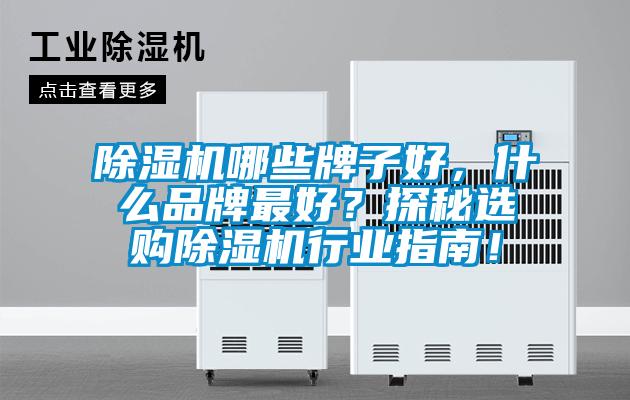 除濕機哪些牌子好，什么品牌最好？探秘選購除濕機行業指南！