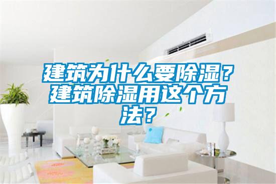 建筑為什么要除濕？建筑除濕用這個方法？